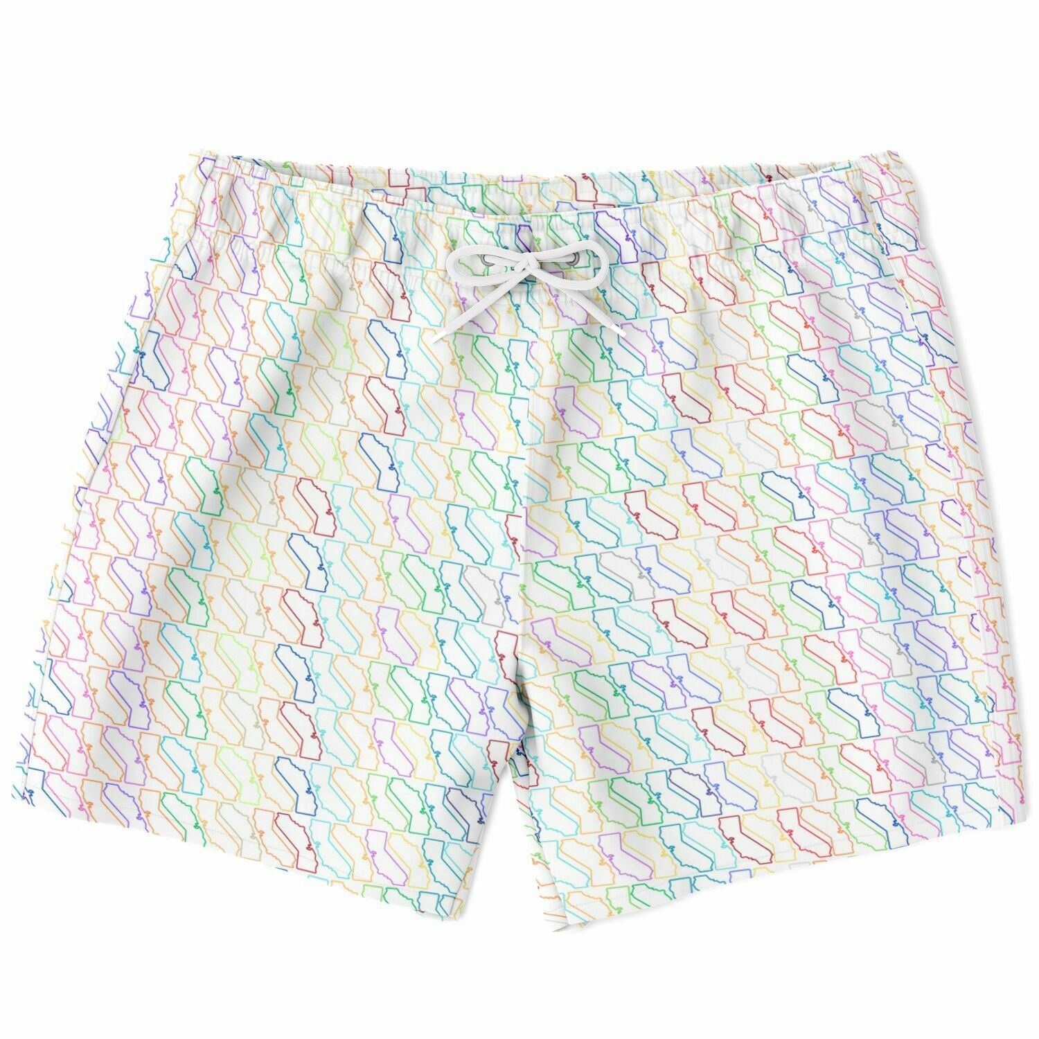 California Mens Swim Trunks | California State Board Shorts Outline ...